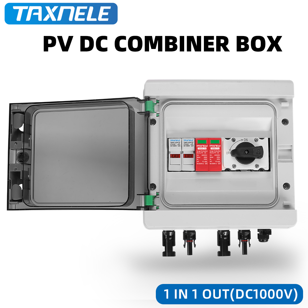 Waterproof Outdoor Surface Mounted 1-in-1-out 1000V IP65 Solar PV Surge Lightning Protection DC Distribution Box Combiner Box